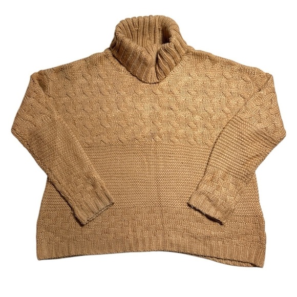 Lulus Adoring Heart Camel Knit Turtleneck Sweater Women’s US L - Picture 2 of 9